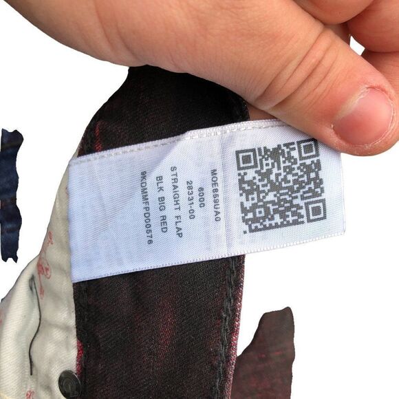 True Religion Jeans Size 40 STRAIGHT BIG T Black/Red - Picture 2 of 15